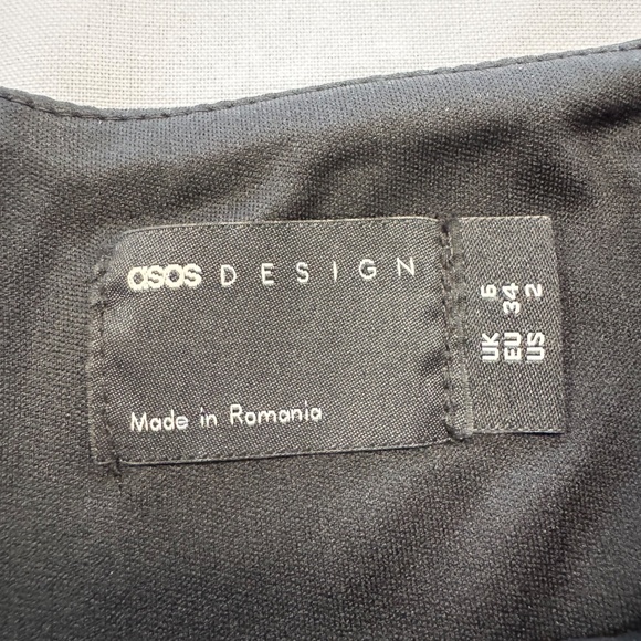 Asos Strapless Wrap Like Mini Dress Black Size 2 - Picture 8 of 12